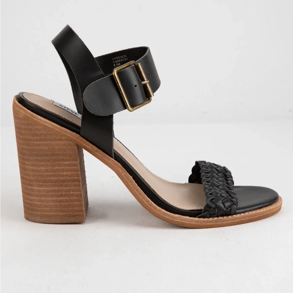 Steve Madden Cadence Black Heeled Sandals Size 7.5 - Picture 3 of 15